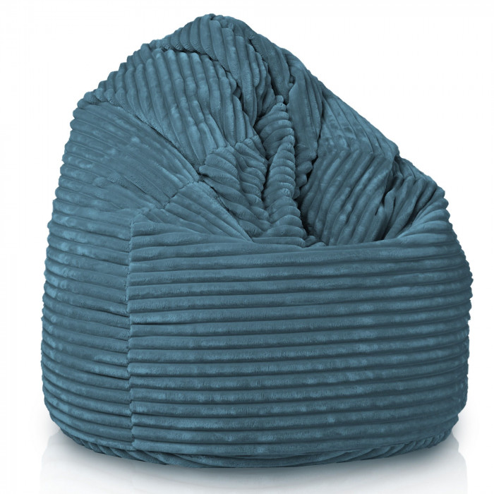Bleu pouf poire enfants stripe
