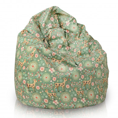 Prairie enchantée avec des cerfs pouf poire