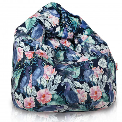 Oiseaux peints à l'aquarelle pouf poire
