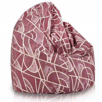 Mosaïque de marbre rose et bordeaux pouf poire