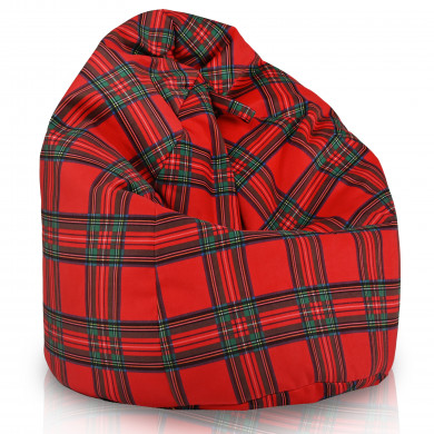 Carreaux Rétro Rouges pouf poire