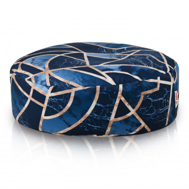 Marbre géométrique bleu foncé et bleu clair Repose-pieds