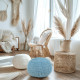 KnitPouf Cotton Lime - Pouf rond tricoté