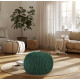 Pouf CottonKnit Sky – pouf tricoté à la main en cordon de coton