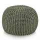 Pouf HandKnit Grande – Pouf vert forêt tricoté à la main en cordon de coton
