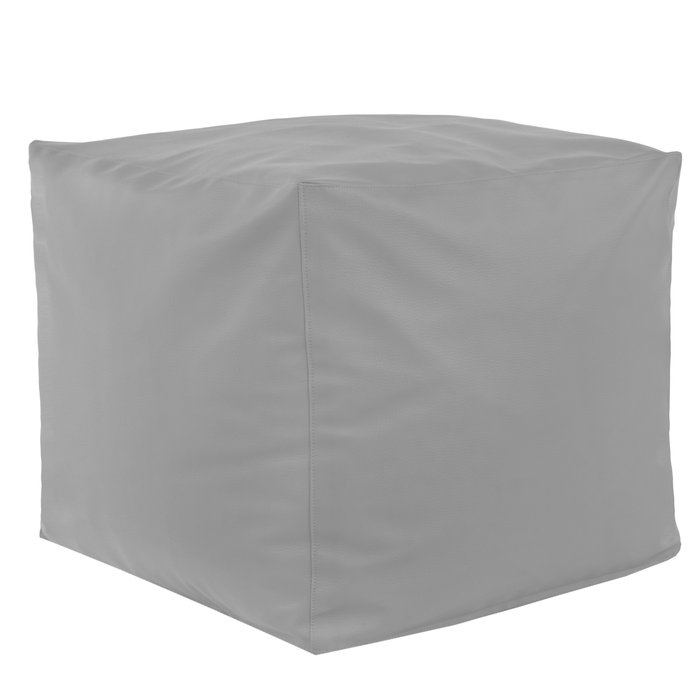 Gris clair Pouf Cube simili-cuir