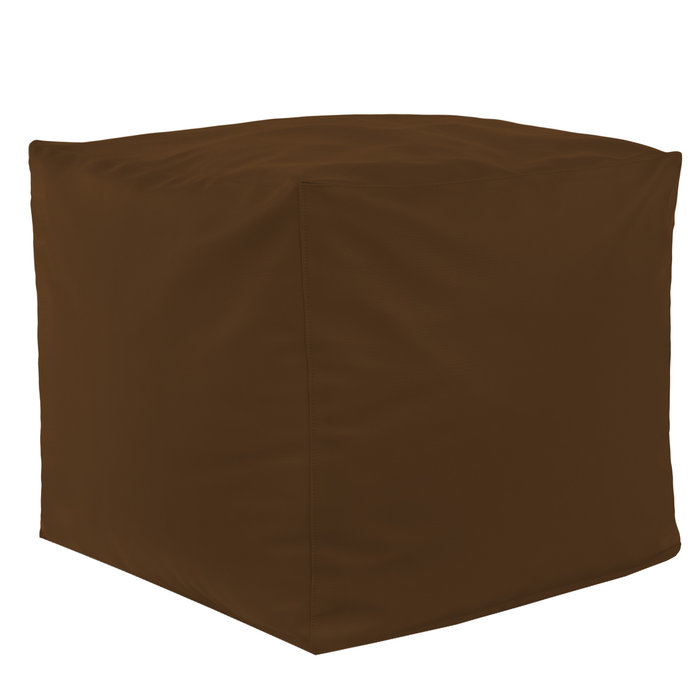 Marron Pouf Cube simili-cuir