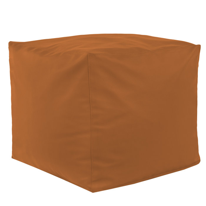 Marron clair Pouf Cube simili-cuir