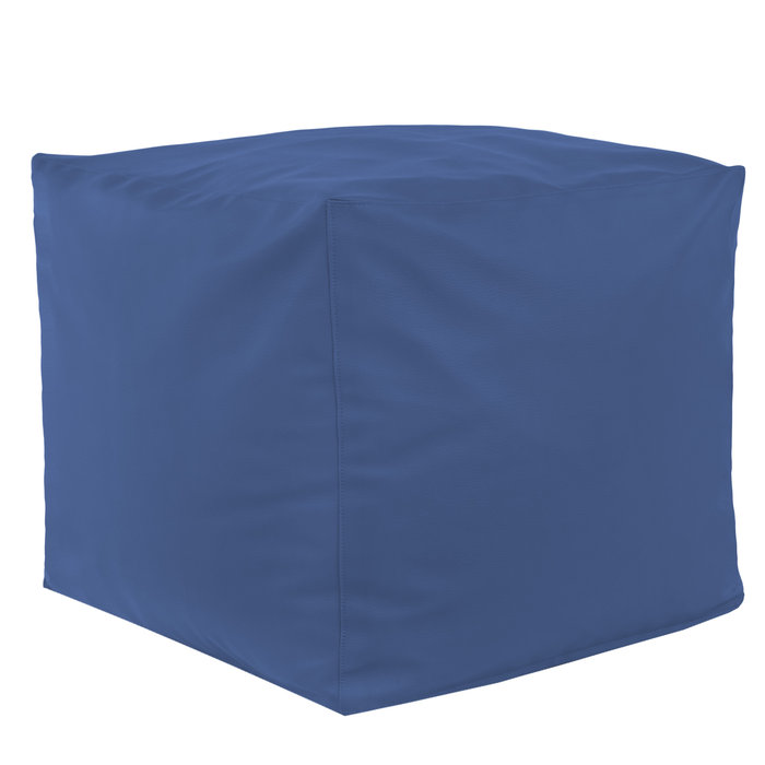 Bleu Pouf Cube simili-cuir