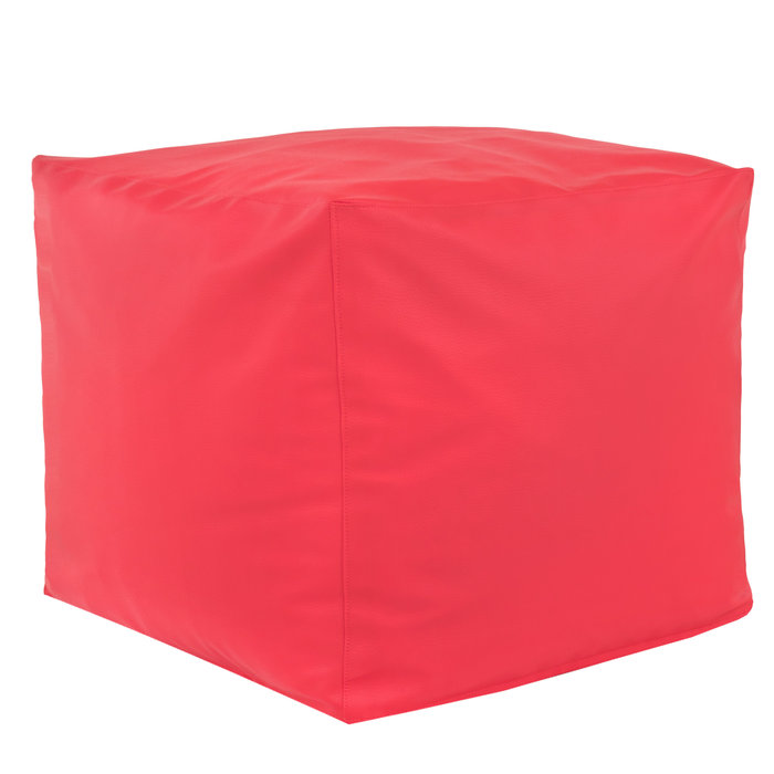 Rose Pouf Cube simili-cuir