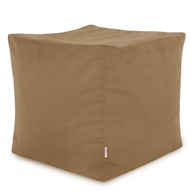 Beige Sitzhocker Plüsch Cubo
