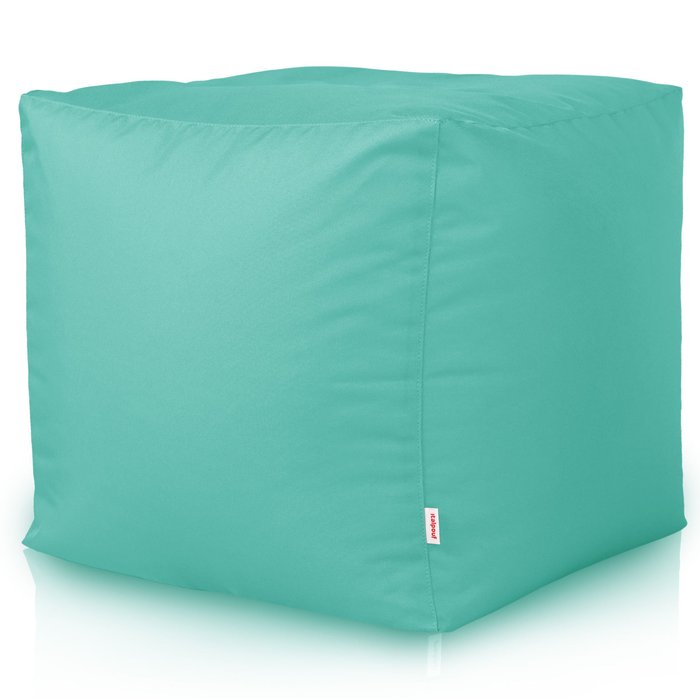 Turquoise Pouf Cube Jardin nylon