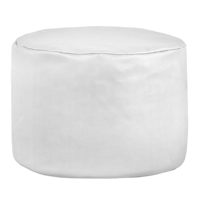 Blanc Pouf Cylindre simili-cuir