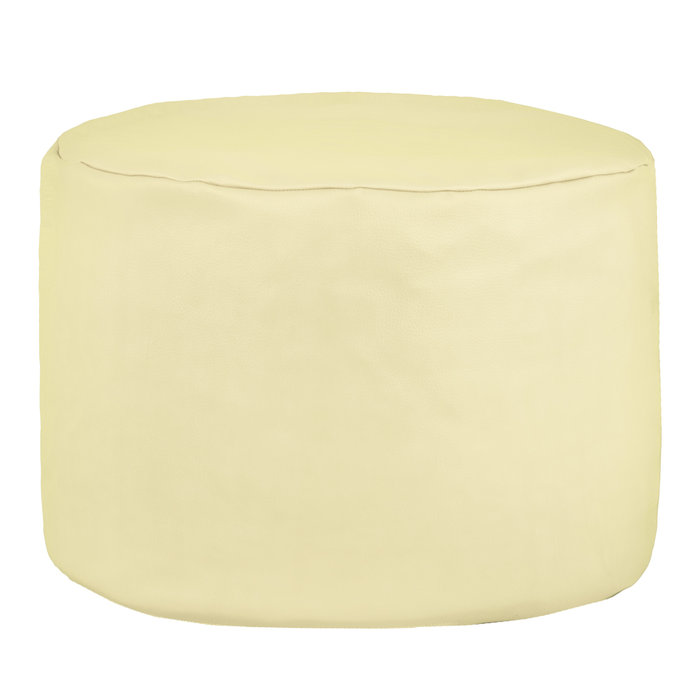 Crème Pouf Cylindre simili-cuir