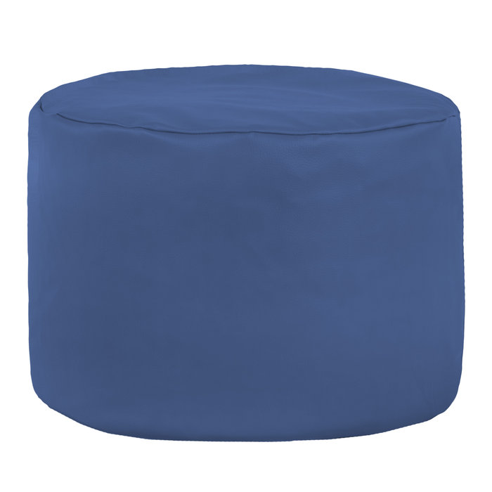 Bleu Pouf Cylindre simili-cuir