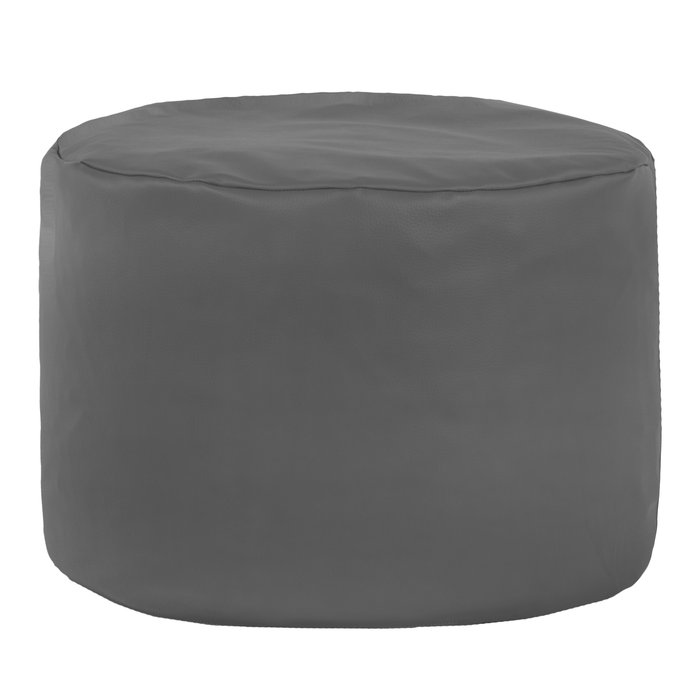 Gris Pouf Cylindre simili-cuir