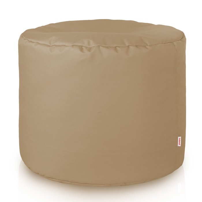 Beige Pouf Cylindre Extérieur nylon