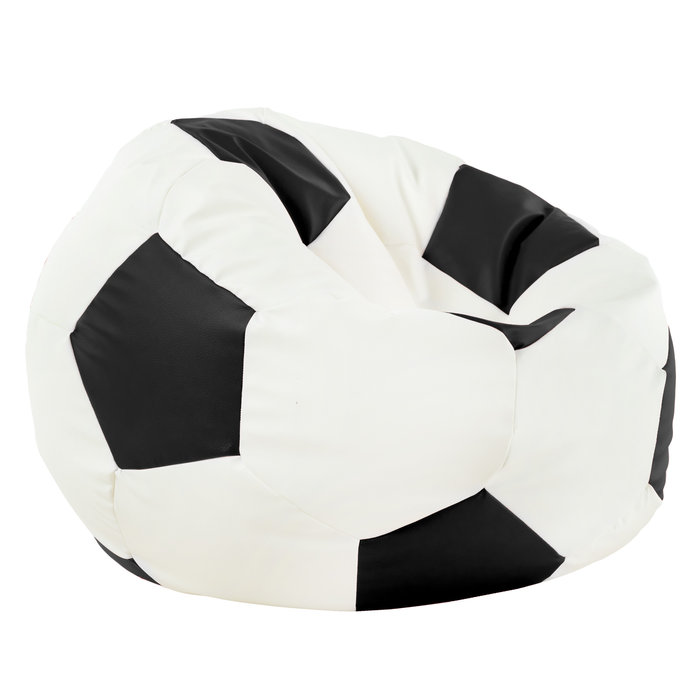 Noir Pouf De Football simili-cuir