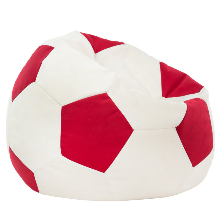 Rouge Pouf De Football velours