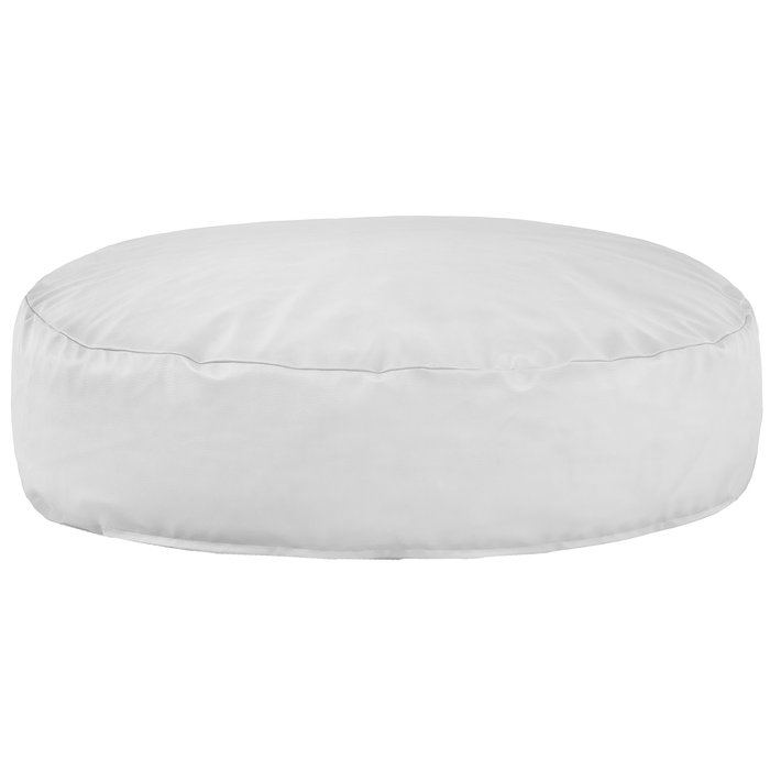 Blanc Coussin Rond Monaco simili-cuir