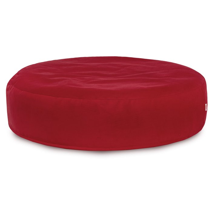 Rouge Coussin Rond Monaco velours