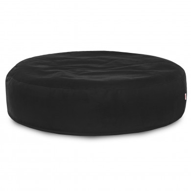 Noir Coussin Pouf Rond Monaco velours