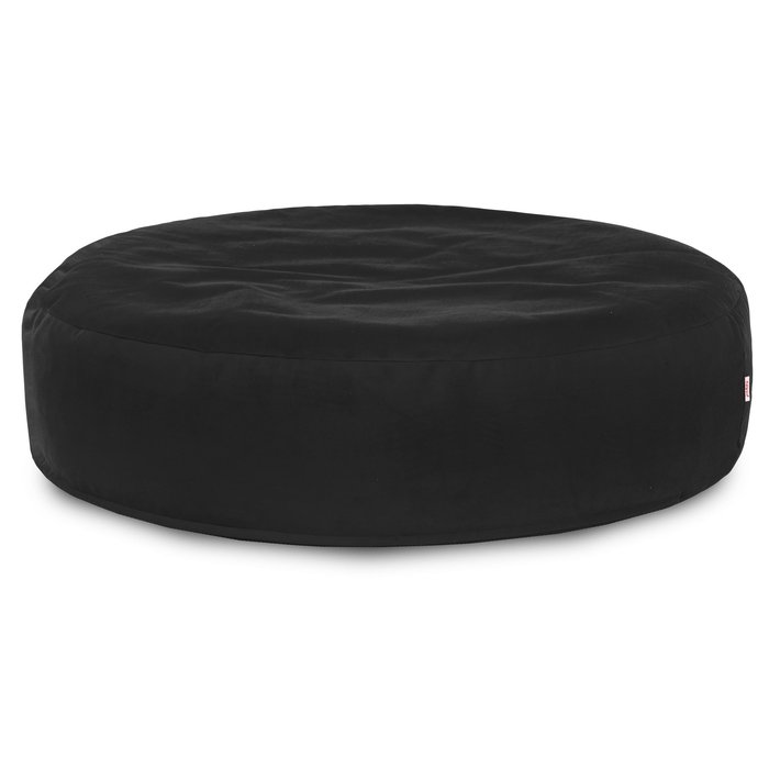 Noir Coussin Rond Monaco velours