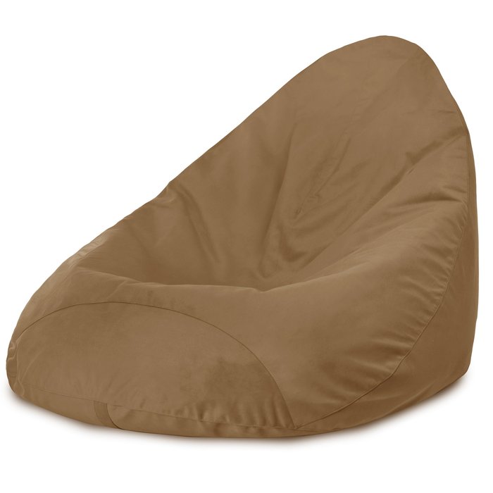 Beige Pouf Poire Drop XXL velours