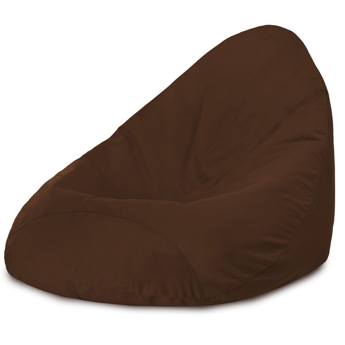 Marron Pouf Poire Drop XXL velours