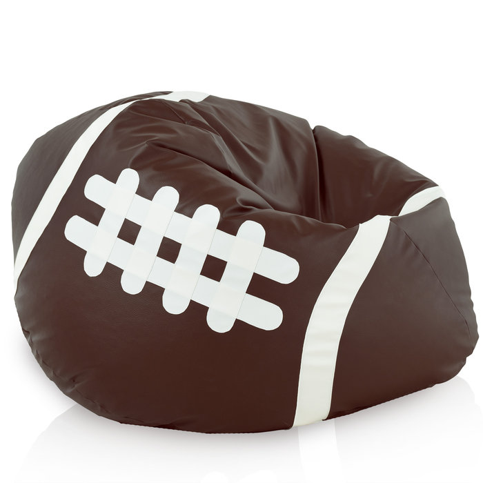 Marron Pouf Ballon De Rugby Simili-Cuir