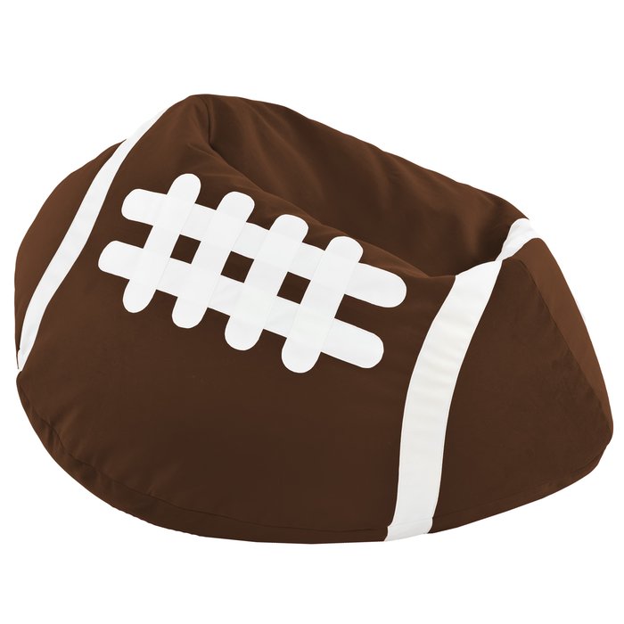 Marron Clair Pouf Ballon De Rugby Velours