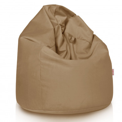 Beige Pouf Poire XL velours