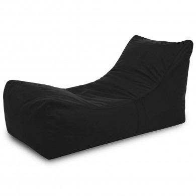 Lounge Sessel XXL Schwarz Plüsch