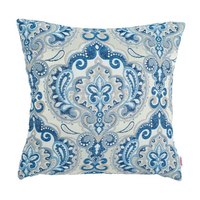 Bleu tissé Coussin Carré 