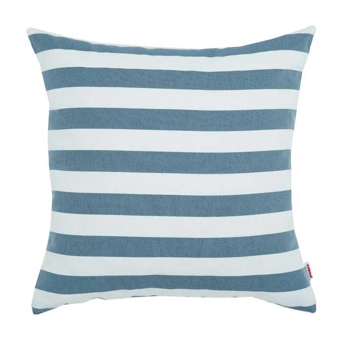 Rayures blanches et bleu marine Coussin Carré Extérieur 