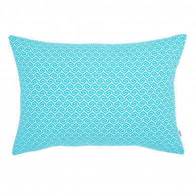 Meander blanc et bleu Coussin Rectangulaire De Jardin