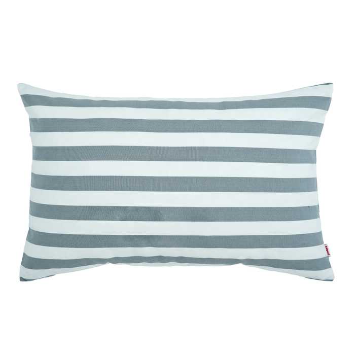 Rayures blanches et grises Coussin Rectangulaire De Jardin 