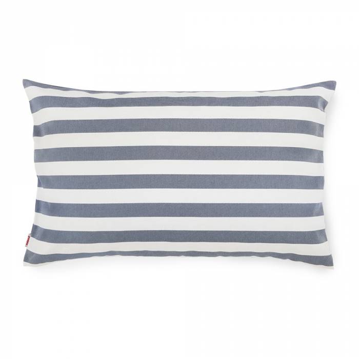 Rayures blanches et bleu marine Coussin Rectangulaire De Jardin 