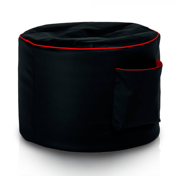 Noir Pouf Cylindre Gamer simili-cuir